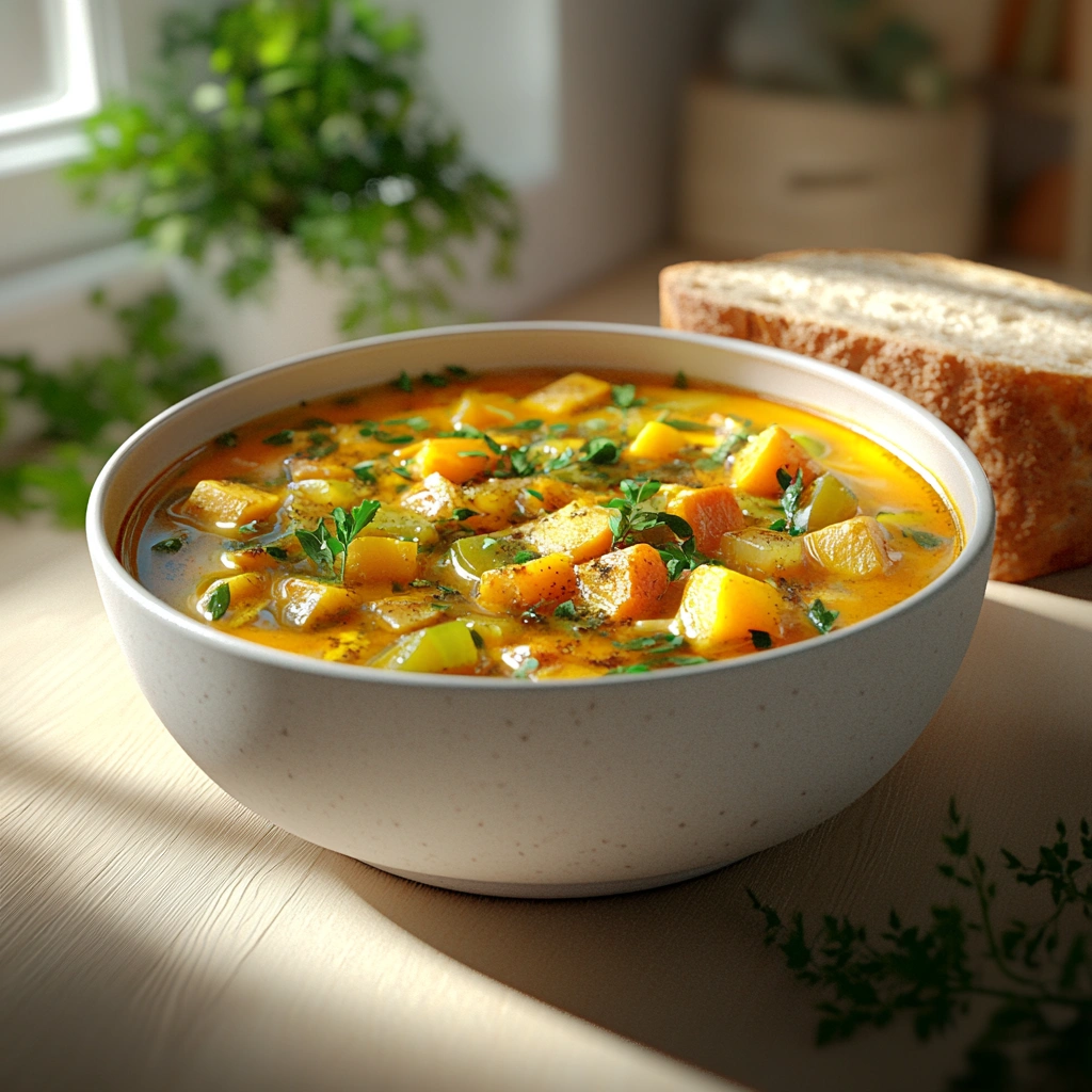 Суп з овочами та зеленню